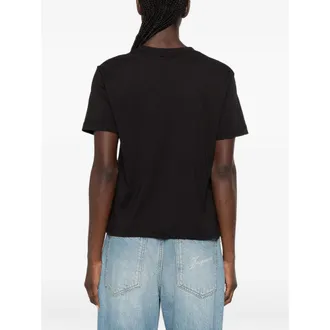 Calvin Klein Logo-Embroidered Cotton T-Shirt - Black