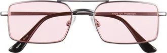 BP. Gradient Rectangular Aviator Sunglasses in Rhodium- Pink at Nordstrom