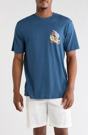 Volcom Dropped This Cotton Graphic T-Shirt in Deep Blue at Nordstrom Rack, Size Large