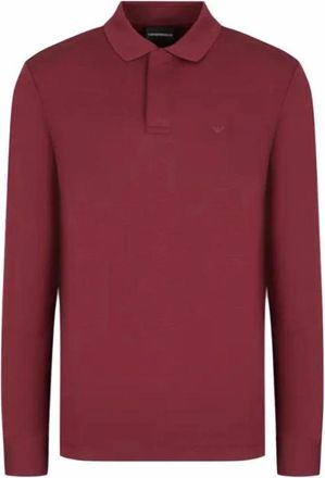 Armani Lange mouw polo met ritssluiting - Heren - Polos - Rood - XL - Katoen - Tops