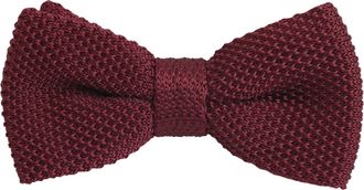 Alizeal Mens Solid Color Knitted Bow Tie Vintage Casual Handmade Bow Ties, Maroon