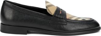 Burberry Tartan moccasin - Dames - Loafers - Zwart - 40 EU - Katoen - Schoenen