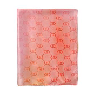 Liu Jo Silk Scarves, female, Multicolor, ONE SIZE, Silk Scarf Ombre Logo Pattern