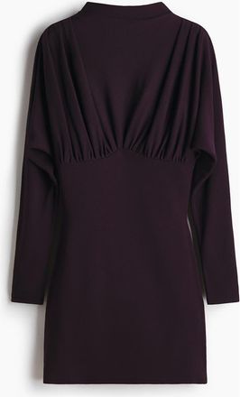 H&M Gathered Turtleneck Dress in Plum Purple at Nordstrom, Size Xx-Large