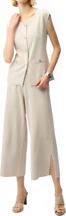 Joseph Ribkoff Pull On Side Slit Culotte Pants In Moonstone