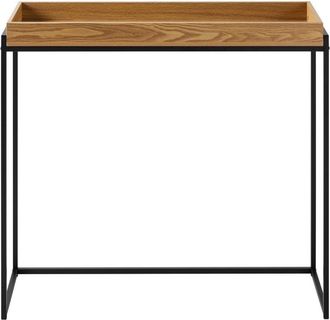 Calicosy Consola con bandeja con bordes y patas de metal negro L100 cm