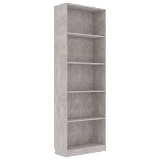 vidaXL Estanter&iacute;a De 5 Niveles Contrachapada Gris Hormig&oacute;n 60x24x175cm Vidaxl