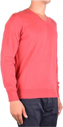 Brunello Cucinelli Truien - Heren - V-hals truien - Rood - 2XL - Truien & Vesten