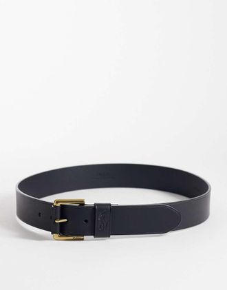 Polo Ralph Lauren Cintura elegante in pelle nera-Blu