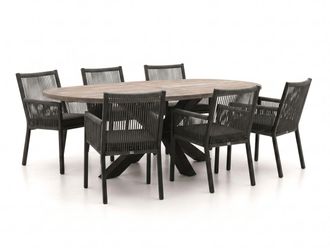 Manifesto Furniture Manifesto Rivola/ROUGH-Y Ellips 240cm dining tuinset 7-delig