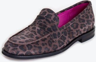 Vilagallo Womens Leather Loafer Shoes In Leopard
