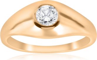 Pompeii3 1/2CT Mens Diamond Solitaire Ring 14K Yellow Gold Size Selectable