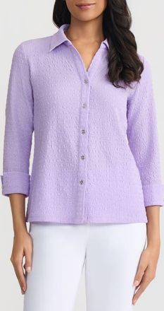 Kasper Ridge Knit Button-Up Shirt in Lavender Mist at Nordstrom, Size Large Regular