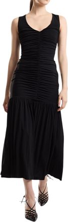 Cynthia Rowley V-neck Ruched Midi Dress