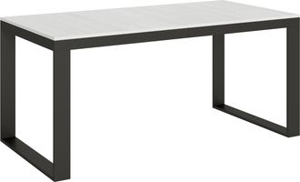 Itamoby Tavolo Da Pranzo Allungabile - Tecno - Bordo: Antracite - Dimensioni: 90x180/440 - Colore: Bianco Frassino