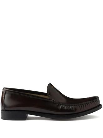 Prada Womens Dark Brown Leather Loafers - Size EU 37