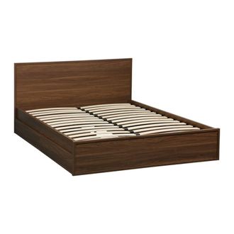 Sweeek Cama con somier de l&aacute;minas y cabecero 140x190cm + 4 cajones