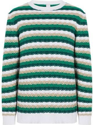 8 by YOOX COTTON BLEND MULTICOLOR CREWNECK JUMPER