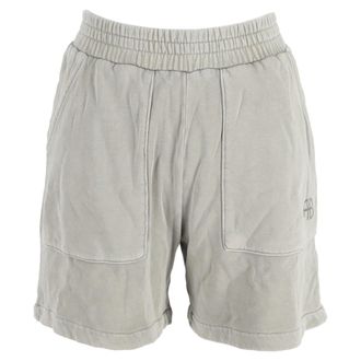 Anine Bing Elastic Waist Shorts in Grey Cotton