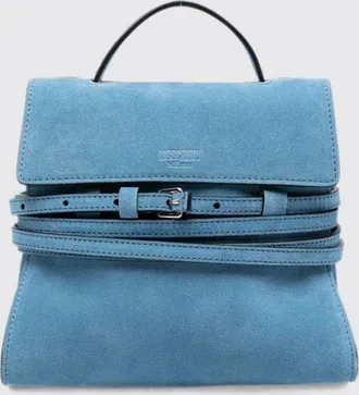 Moschino Tie Me Mini Bag in Suede with Shoulder Strap
