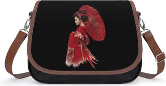 Generic Beautiful Geisha in Kimono Fashion Womens Crossbody Bags Novelty Handbag Shoulder Bag Purse