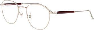 Montblanc MB0410O Metal Round Eyeglasses - Silver