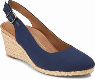 Vionic Womens Carolina Slingback Wedge Shoes In Navy