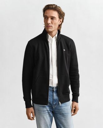 GANT Men Shield Zip Sweatshirt (XXXL) BLACK