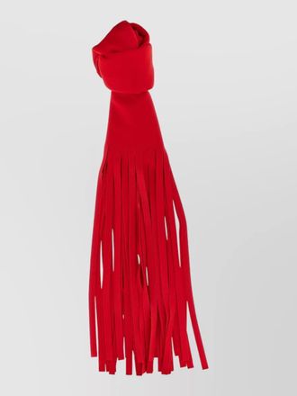 Sportmax avocado motif scarf fringe detailing