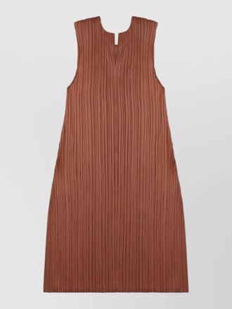 Pleats Please Issey Miyake sleeveless midi dress featuring pleated design