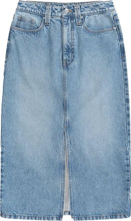 Animal Denim Midi Skirt in Blue at Nordstrom, Size 14