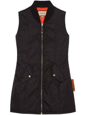 Gucci Mini-jurk met geborduurd logo en rits - Zwart