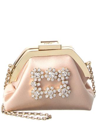 Roger Vivier Flower Strass Mini Satin Coin Purse