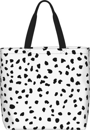Generic Women Handbag Dog Dalmatian Print Women Beach Bag Folding Reusable Shopping Bags, For Holiday, Christmas, Daily, School, Swim