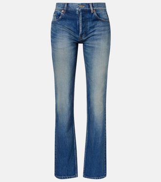 Saint Laurent Jeans rectos con efecto desgastado