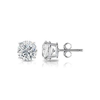 Diana M. Jewels 14K White Gold 1.00ct. Center Stone Diamond Stud Earrings