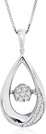 MAX + STONE Dancing Diamond Drops of Love Pendant Necklace in 925 Sterling Silver (1/10 ct. tw.), 18
