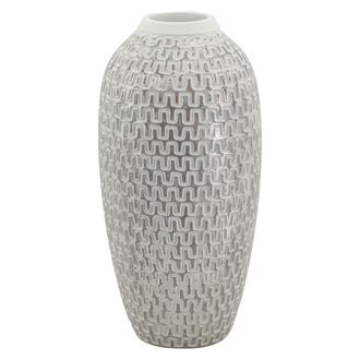 Dmora Vaso, Cor Prata Estrutura Di&acirc;metro 7 Cm, Branco - Elian