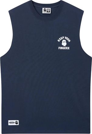 Fingercroxx Top smanicato con stampa - Blu
