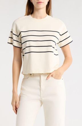 Marine Layer Stripe Cotton T-Shirt in Black/White Stripe at Nordstrom, Size X-Large