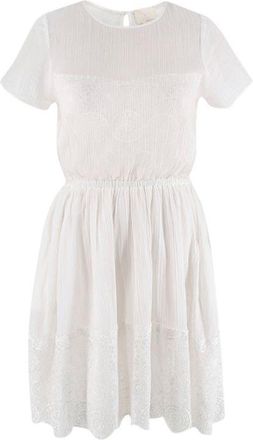 Band Of Outsiders White Lace Trimmed Chiffon Mini Dress Size XS