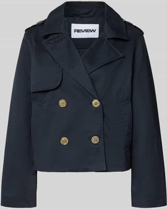 Review Regular Fit Trenchcoat mit Umlegekragen in Dunkelblau, Gr&ouml;&szlig;e XL