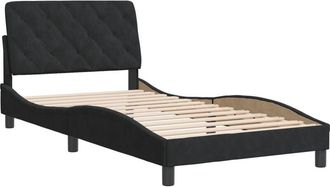 vidaXL Estructura De Cama Sin Colch&oacute;n Terciopelo Negro 100x200 Cm Vidaxl
