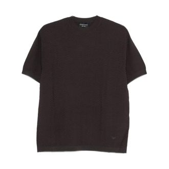 Emporio Armani T-Shirts, male, Brown, Size: 3XL Emporio Armani Capsule PRE Sweaters