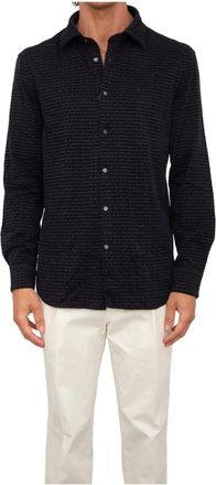 Emporio Armani Overhemden, Heren, Zwart, 2Xl, Katoen, Zwart Overhemd Klassieke Stijl