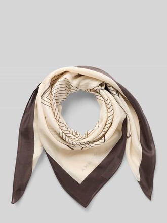 Comma Tuch aus Modal-Seide-Mix im Allover-Look in Dunkelbraun, Gr&ouml;&szlig;e 1