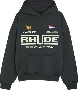 Rhude Rhude Regatta Club Printed Cotton Sweatshirt - Black - XL