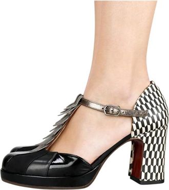 Chie Mihara Leren Pumps met Hoge Hak - Dames - Pumps - Zwart - 40 1/2 EU - Leer - Schoenen
