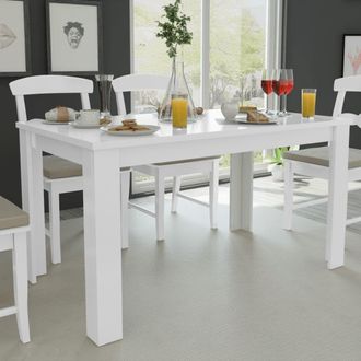Berkfield Home Dining Table 140x80x75 cm White | Size: 140 x 80 x 75 cm