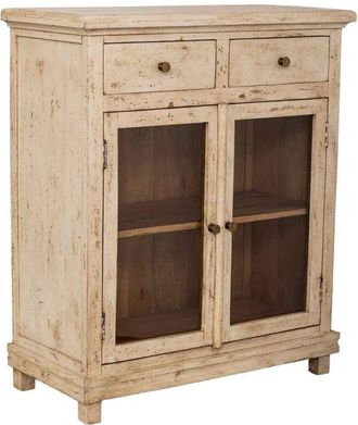 Wanderlust Deco Aparador De Madera Artesanal Beige 85x40x100h Cm